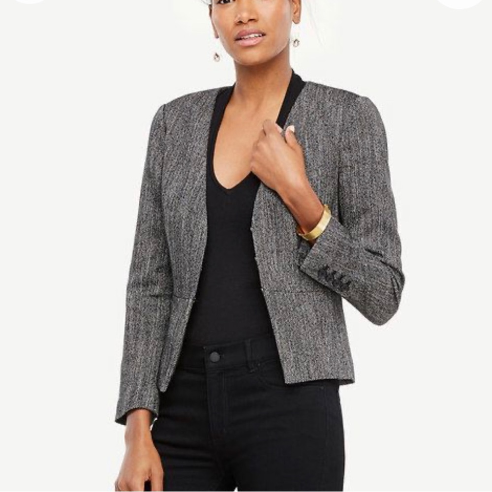 Ann Taylor Petite Collarless Blazer